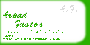 arpad fustos business card